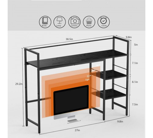 Настольная полка HavenlyYouth 3-ярусная, черная