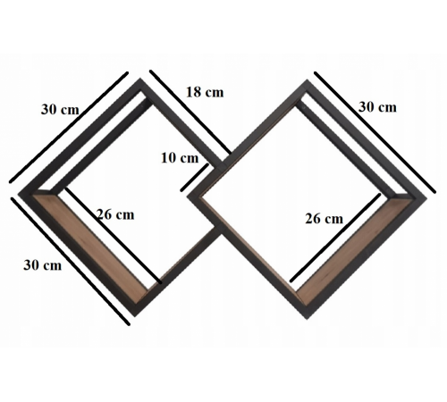 Настенная книжная полка TETRIS-2 loft