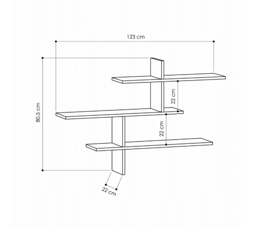 Настенная полка для книг LEO Oak