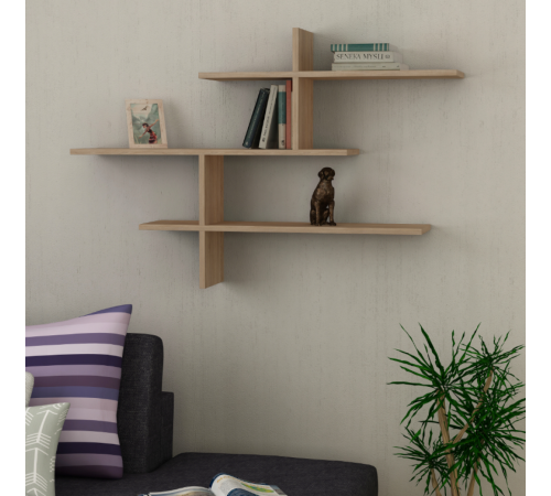 Настенная полка для книг LEO Oak
