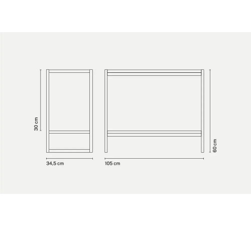 Низкий стеллаж с двумя полками MSM – стильный и функциональный.