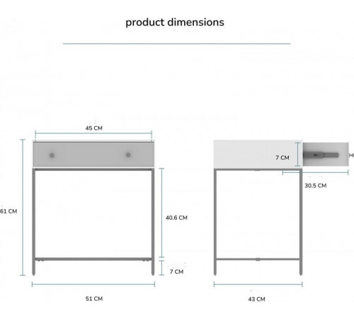 Ночная тумба с ящиком Julina MSM