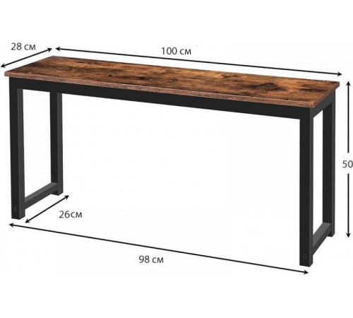 Скамейка обеденная MSM 100×28×50 — лофт, металл/ДСП