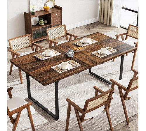 Обеденный стол – крепкий лофт-дизайн.