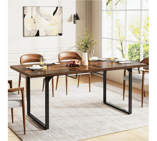 Обеденный стол – крепкий лофт-дизайн.