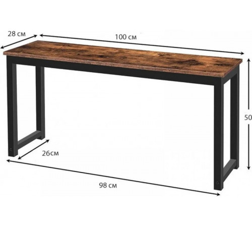 Скамейка обеденная MSM 100×28×50 — лофт, металл/ДСП