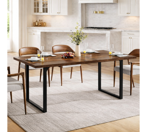 Обеденный стол – крепкий лофт-дизайн.