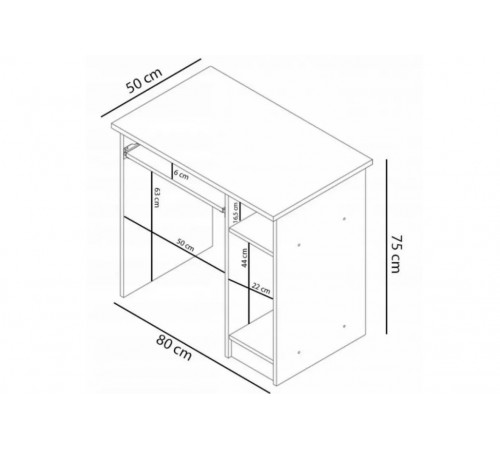 Офисный стол 80 см. Compact Loft Desk.