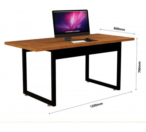 Офисный стол в индустриальном стиле, орех