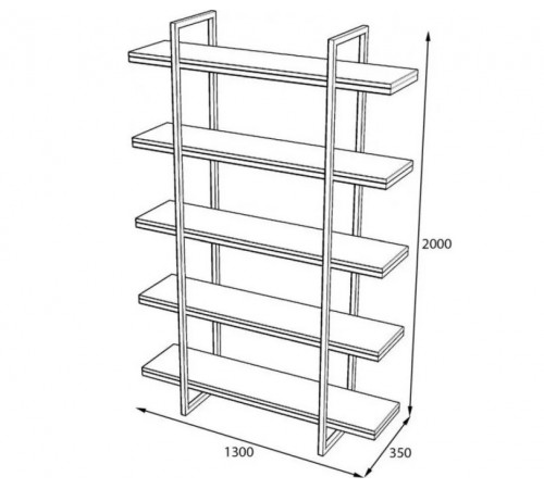 Офісний стелаж AL3 стиль Loft  — 130 × 35 × 200 см