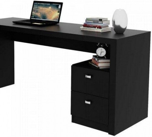 Офисный стол с 2 ящиками - черный