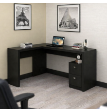 Офисный стол с 2 ящиками, черный