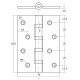 Дверная петля универсальная KEDR 100752.5-B4-G (Полированная латунь)