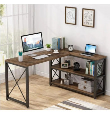 Письменный стол двухсторонний L-образный с полками.