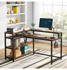 Письменный стол двухсторонний L-образный с полками.