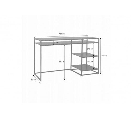 Письменный стол с 2 полками — MSMLOFT.