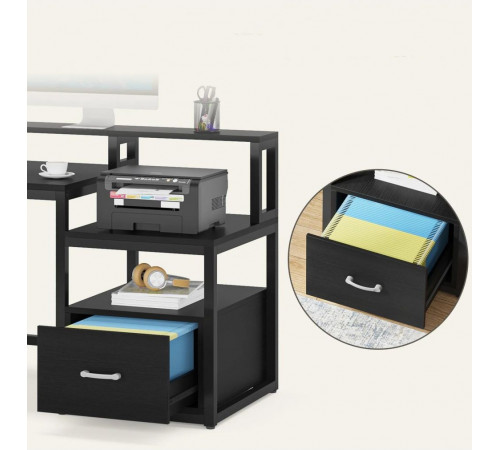 Письменный стол с полками и ящиком для файлов (154×60×90 см)