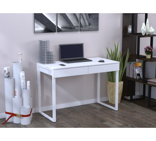 Письменный стол L-11 MSMLOFT – 110×55×75 см, стальная основа и ДСП.