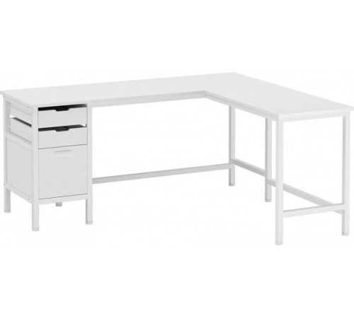 Письмовий стіл L-подібний кутовий з ящиками, білий.
