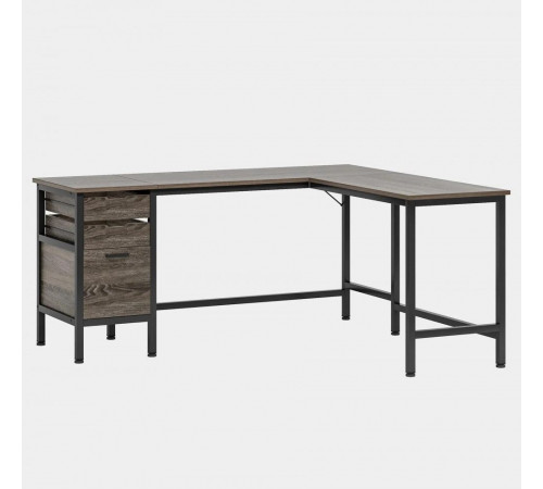 Кутовий L-подібний письмовий стіл з шухлядами