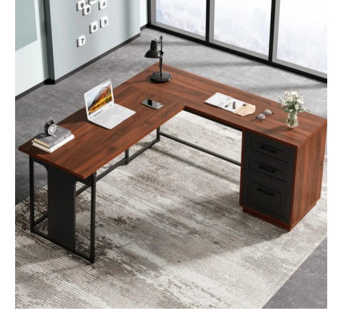 Письменный L-образный стол с ящиками – MSMLOFT (140×50×75 см)