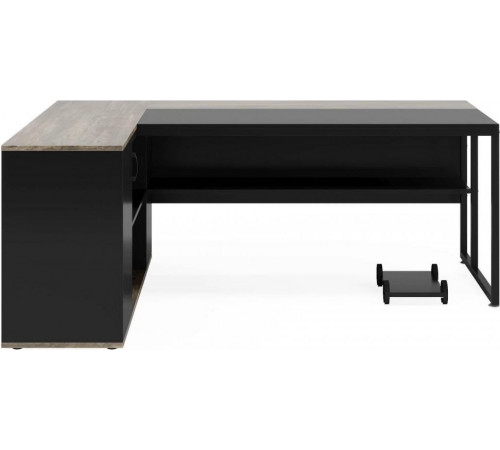 Письмовий стіл L‑форми з полицями та тумбою