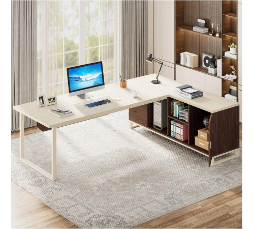 Письменный стол Г-образный с тумбой для файлов