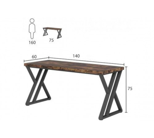 Письменный стол для обучения – 140×60×75 см (металлический каркас)