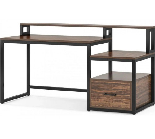 Письменный стол с полками и ящиком для файлов (154×60×90 см)
