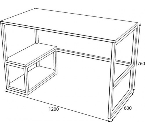 Письменный стол в стиле Loft офисный — 120×60×76 см (MSM)