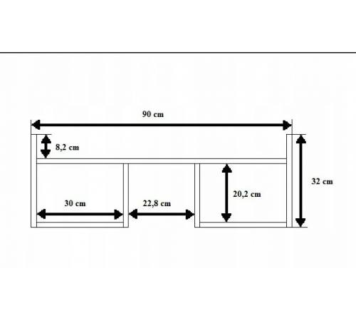 Подвесная настенная полка для книг дуб Сонома