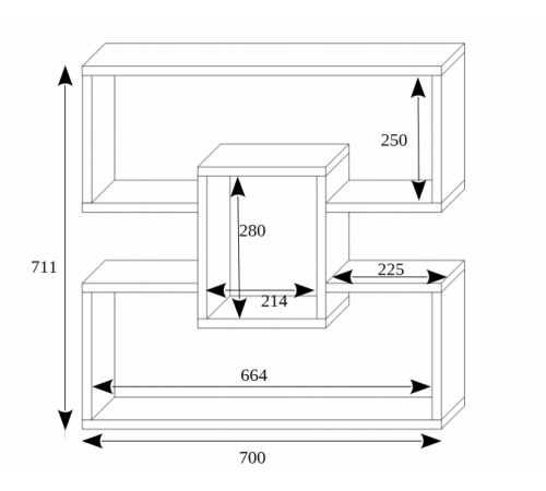Подвесная полка OLAF черная (для игрушек и книг