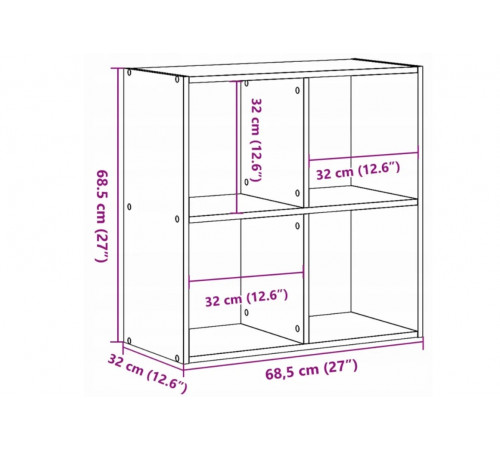Полка, дуб сонома