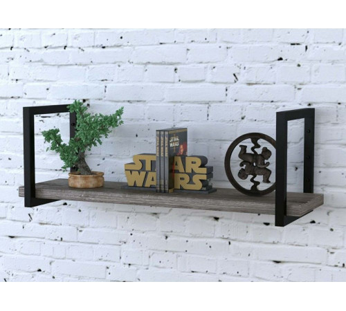 Полка PL-1-32 — MSMLOFT, ДСП + черный металлический каркас.