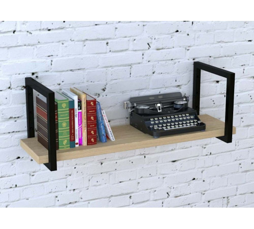 Полка PL-1-32 — MSMLOFT, ДСП + черный металлический каркас.