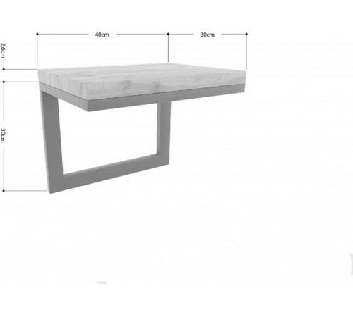 Полка Айсберг 02/40 – черный/белый, металл + ЛДСП (40×30×32,6 см)