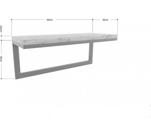 Полка Айсберг 02/80 — черный/белый, металл + ЛДСП