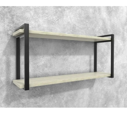Полка Айсберг 120 – черный/белый, металлический каркас + ДСП (128×34×62 см)