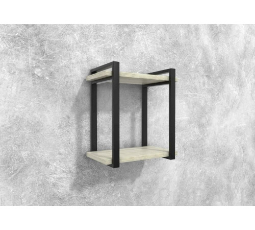 Полка Айсберг LOFT-40 – черный/белый, металлический каркас + ЛДСП (40×30×32,6 см)