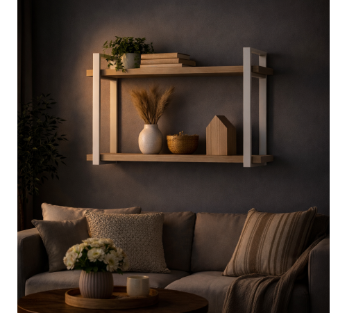 Полка Айсберг LOFT-80 — белый/белый, металл + ДСП