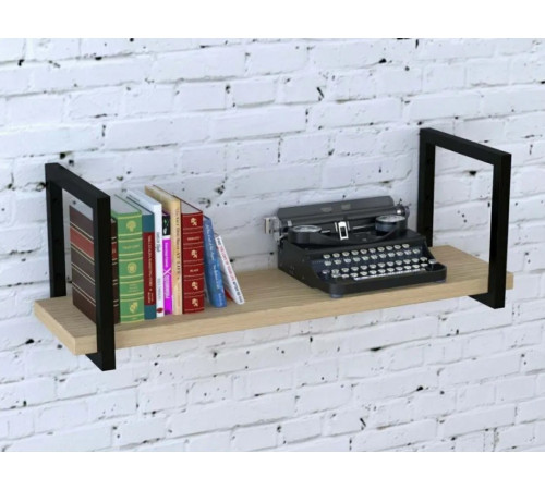 Полка PL-1-32 — MSMLOFT, ДСП + черный металлический каркас.