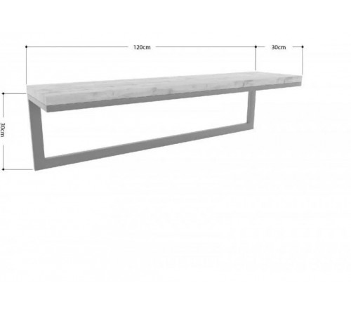 Полка Айсберг 02/120 — черный/графит, металл + ДСП