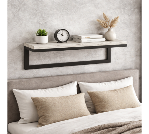 Полка Айсберг 02/80 — черный/белый, металл + ЛДСП