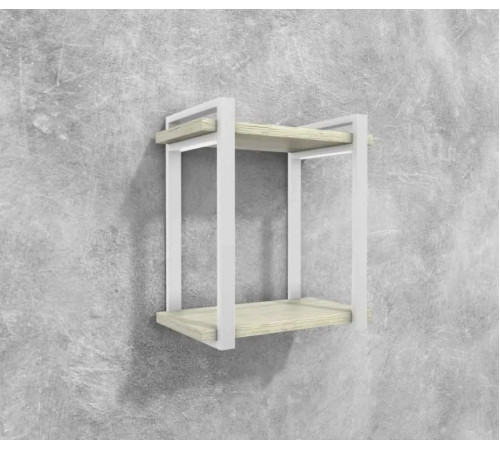 Полка Айсберг LOFT-40 — белый/белый, металл + ДСП.