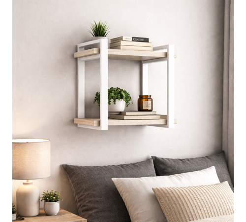 Полка Айсберг LOFT-40 — белый/белый, металл + ДСП.