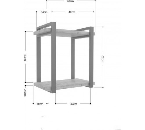 Полка Айсберг LOFT-40 — белый/белый, металл + ДСП.