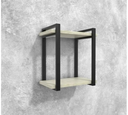 Полка Айсберг LOFT-40 – черный/белый, металлический каркас + ЛДСП (40×30×32,6 см)