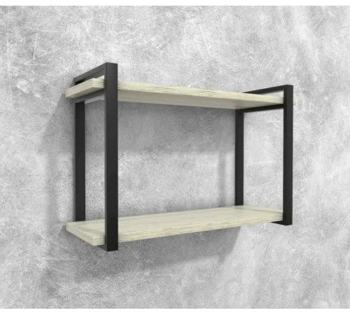 Полка Айсберг LOFT-02/80 – черный/белый, металл + ЛДСП