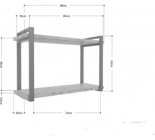Полка Айсберг LOFT-80 — белый/белый, металл + ДСП