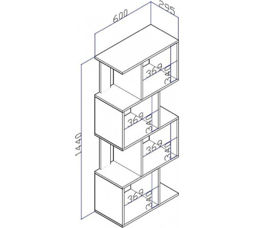 Полка-стеллаж Movelbento Black MSM – стильная черная лофт-полка